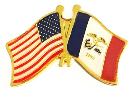 Iowa State Flag Lapel Pin - Double