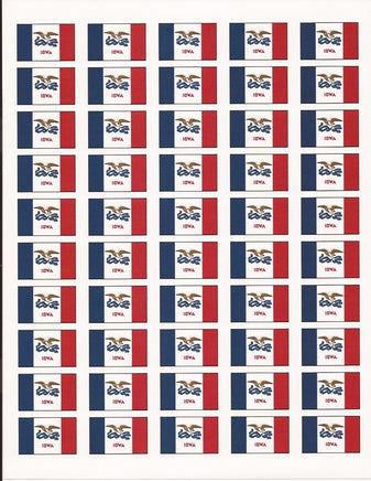 Iowa State Flag Stickers - 50 per sheet