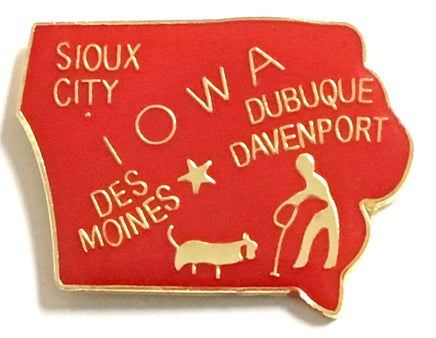 Iowa State Lapel Pin - Map Shape