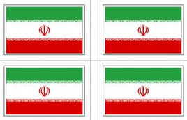 Iran Flag Stickers - 50 per sheet