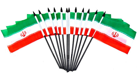 Iran Polyester Miniature Flags - 12 Pack