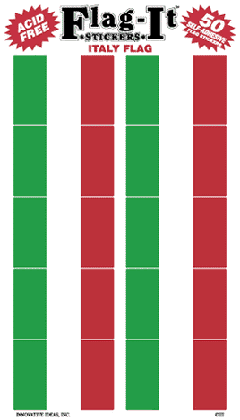 Italian Flag Stickers - 50 per pack