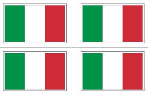 Italian Flag Stickers - 50 per sheet