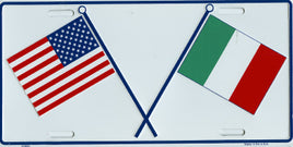 Italy and US Flag License Plate