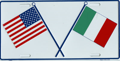 Italy and US Flag License Plate