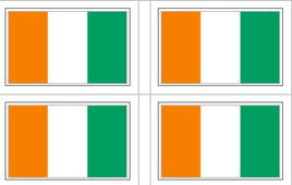 Ivory Coast Flag Stickers - 50 per sheet