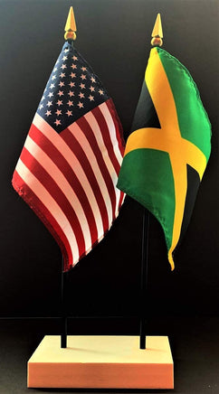 Jamaica and US Flag Desk Set