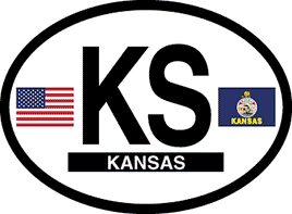 Kansas Reflective Oval Decal