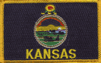 Kansas State Flag Patch - Rectangle
