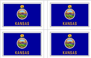 Kansas State Flag Stickers - 50 per sheet