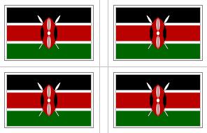 Kenya Flag Stickers - 50 per sheet