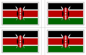 Kenya Flag Stickers - 50 per sheet
