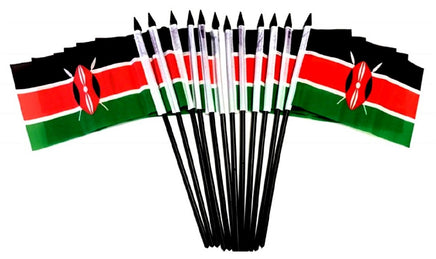 Kenya Polyester Miniature Flags - 12 Pack