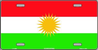 Kurdistan Flag License Plate