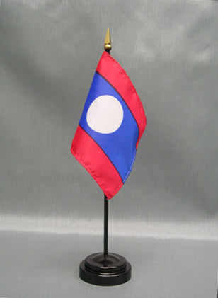 Laotian Deluxe Miniature Flag