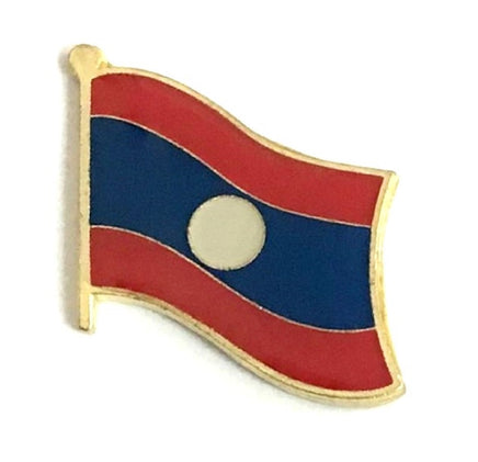 Laotian, Laos Flag Lapel Pins - Single