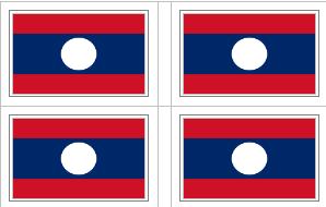 Laotian (Laos) Flag Stickers - 50 per sheet