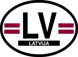 Latvia Reflective Oval Decal