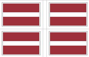 Latvian Flag Stickers - 50 per sheet