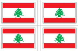 Lebanon Flag Stickers - 50 per sheet