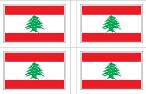 Lebanon Flag Stickers - 50 per sheet