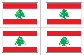 Lebanon Flag Stickers - 50 per sheet