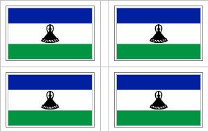 Lesotho Flag Stickers - 50 per sheet
