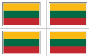 Lithuanian Flag Stickers - 50 per sheet