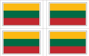 Lithuanian Flag Stickers - 50 per sheet