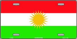 Kurdistan Flag License Plate