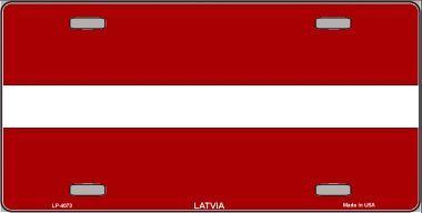 Latvia Flag License Plate