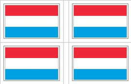 Luxembourg Flag Stickers - 50 per sheet