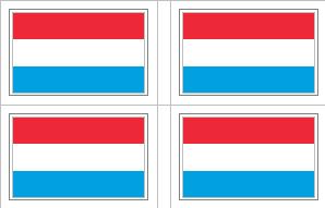 Luxembourg Flag Stickers - 50 per sheet
