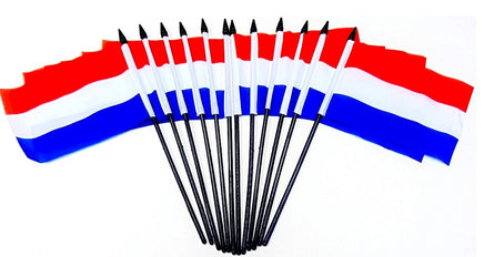 Luxembourg Polyester Miniature Flags - 12 Pack