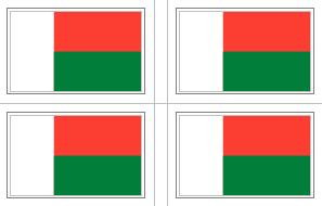 Madagascar Flag Stickers - 50 per sheet