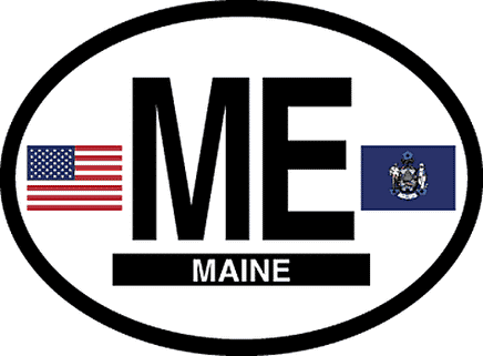 Maine Reflective Oval Decal