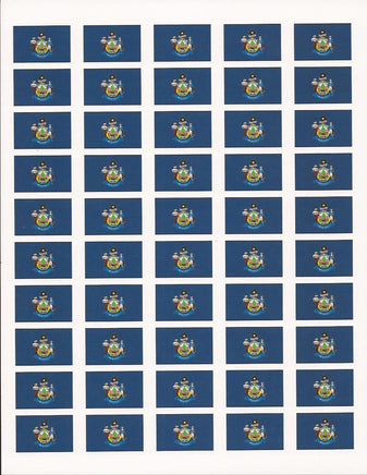 Maine State Flag Stickers - 50 per sheet