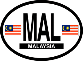Malaysia Reflective Oval Decal