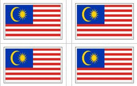 Malaysian Flag Stickers - 50 per sheet