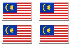 Malaysian Flag Stickers - 50 per sheet