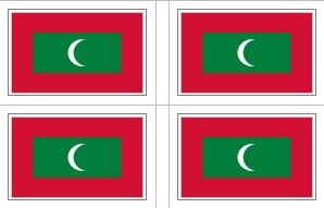 Maldives Flag Stickers - 50 per sheet