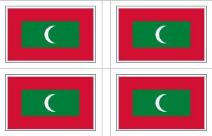 Maldives Flag Stickers - 50 per sheet