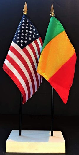 Mali and US Flag Desk Set