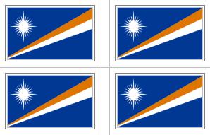 Marshall Islands Flag Stickers - 50 per sheet