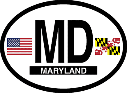 Maryland Reflective Oval Decal