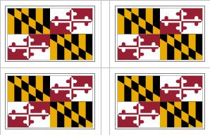 Maryland State Flag Stickers - 50 per sheet
