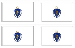 Massachusetts State Flag Stickers - 50 per sheet