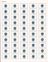 Massachusetts State Flag Stickers - 50 per sheet