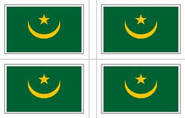 Old Mauritania Flag Stickers - 50 per sheet