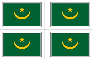 Old Mauritania Flag Stickers - 50 per sheet